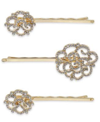 I.N.C. International Concepts - Gold-Tone 3-Pc. Set Pav&eacute; Hair Pins