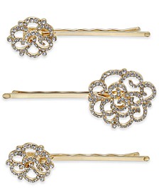 International Concepts Gold-Tone 3-Pc. Set Pavé Hair Pins, Created for Macy's 