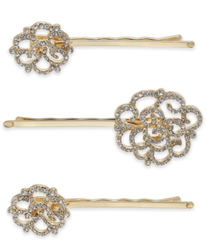 image of Inc International Concepts Gold-Tone 3-Pc. Set Pave Hair Pins, Created for Macy-s