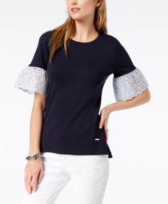 tommy hilfiger eyelet top