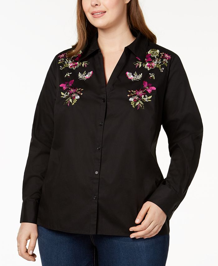 Tunique INC International Concepts - Taille Plus 0X - Motif Floral Intarsia - Neuve