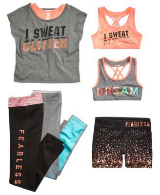 girls sports crop top and leggings