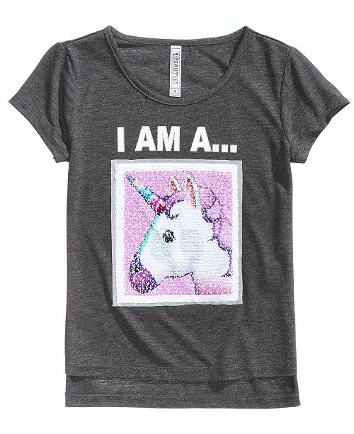 Beautees Unicorn Panda Reversible Sequin T Shirt Big Girls