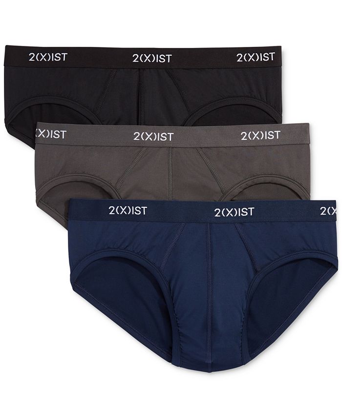 2xist 2(x)ist 3-pack Micro Speed Dri No Show Brief (black/charcoal/varsity  Navy) Men's Underwear in Blue for Men