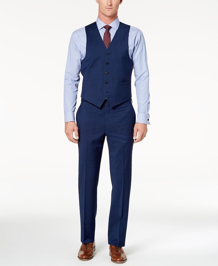 Lauren Ralph Lauren Men's Big & Tall Classic-Fit Ultraflex Navy Plaid ...