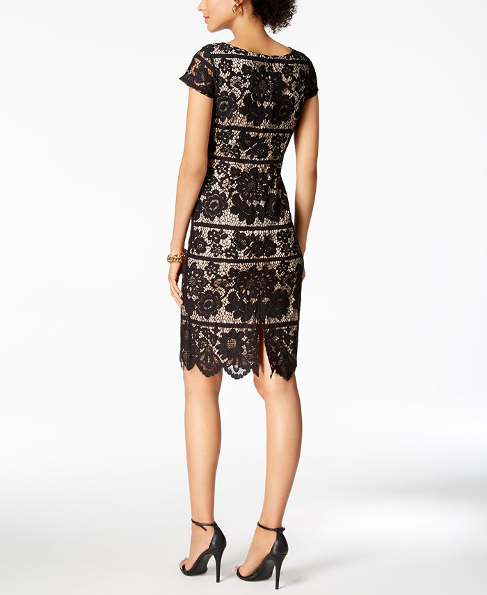 Jessica Howard Short-Sleeve Lace Dress - Macy's