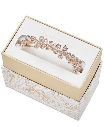 Charter Club - Rose Gold-Tone Crystal Flower Bangle Bracelet