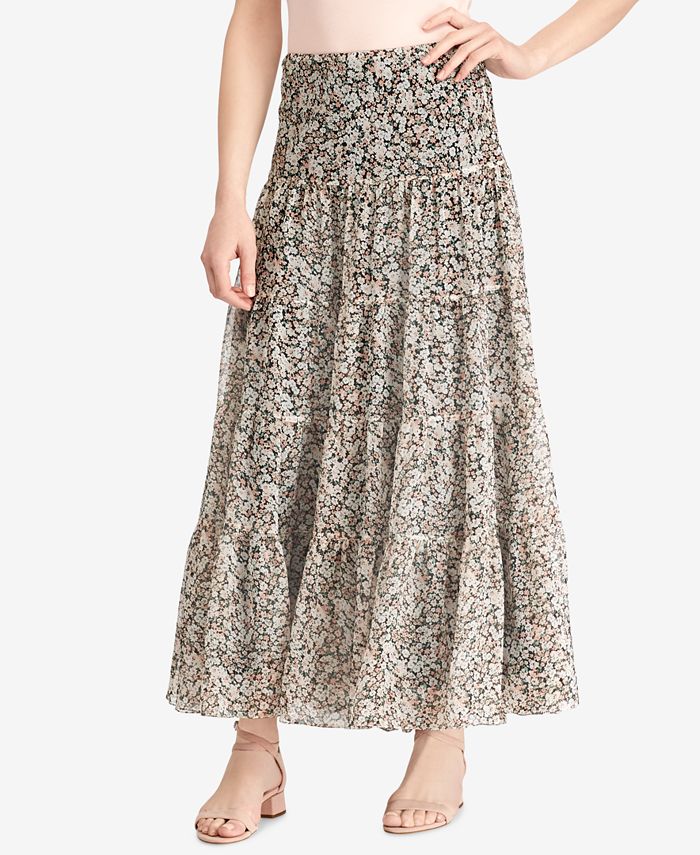Lauren Ralph Lauren Petite Floral-Print Maxi Skirt - Macy's