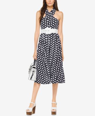 Michael Kors - Dot-Print Belted Dress