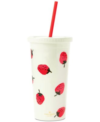 kate spade new york - Tumbler with Straw, Strawberries