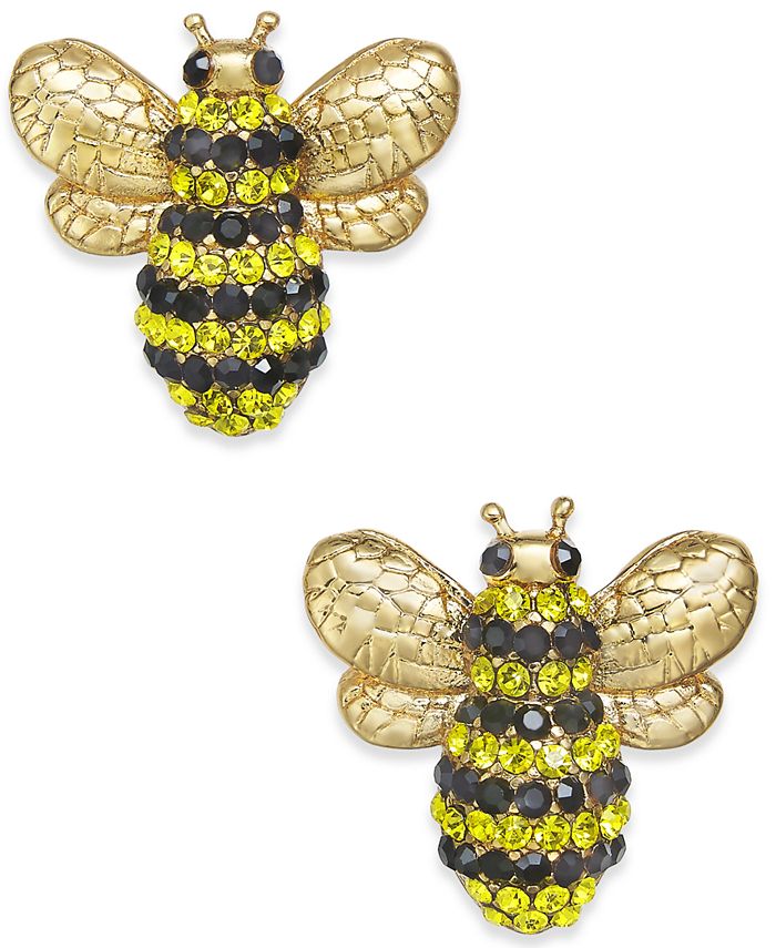 kate spade new york 14k GoldPlated Crystal Bee Stud Earrings Macy's