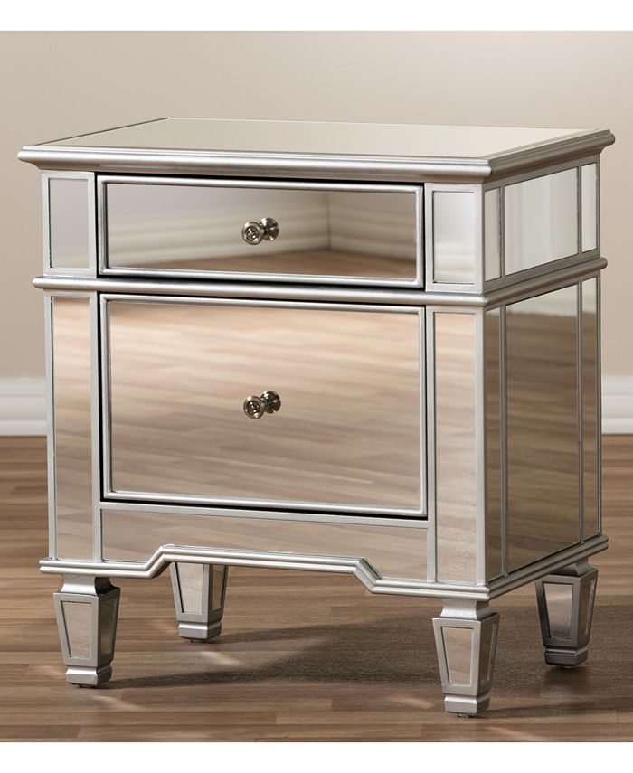 Furniture Sussie Mirrored Nightstand Macy's