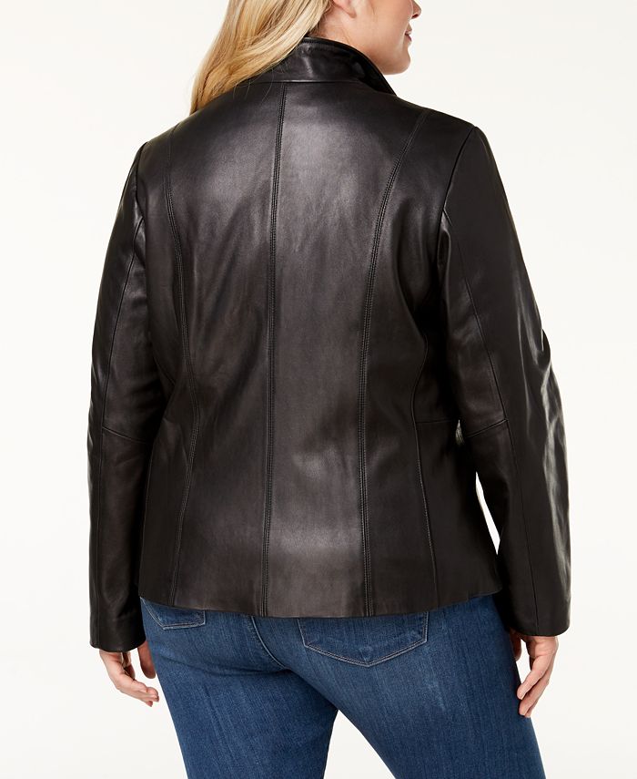 Cole Haan Plus Size Leather Jacket & Reviews - Coats & Jackets - Women ...