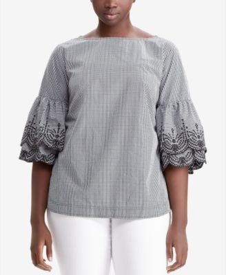 Lauren Ralph Lauren - Plus Size Embroidered Cotton Top