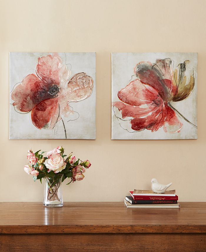 Madison Park 'Lovely Blooms' 24" x 24" HandEmbellished 2Pc. Canvas Wall Art Set Macy's