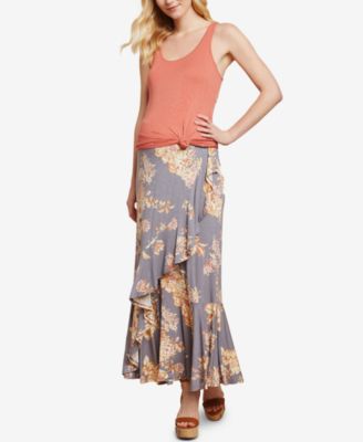 jessica simpson ruffled maternity maxi dress