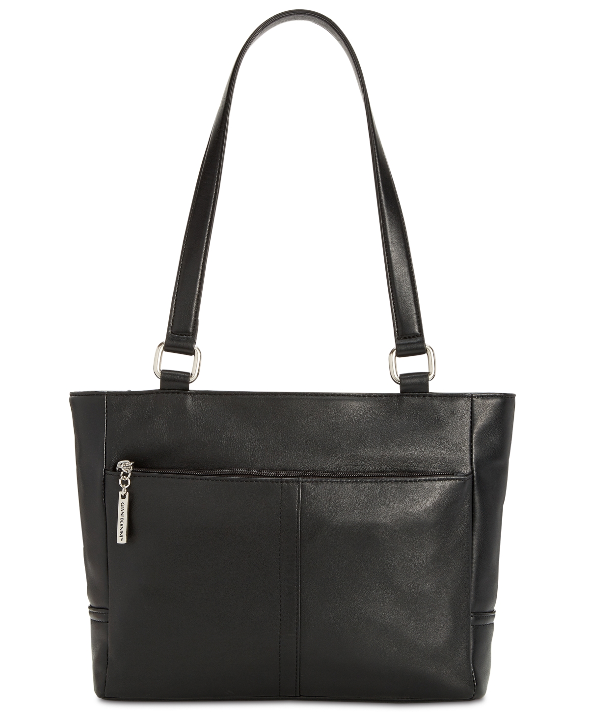 Macy's black deals leather tote