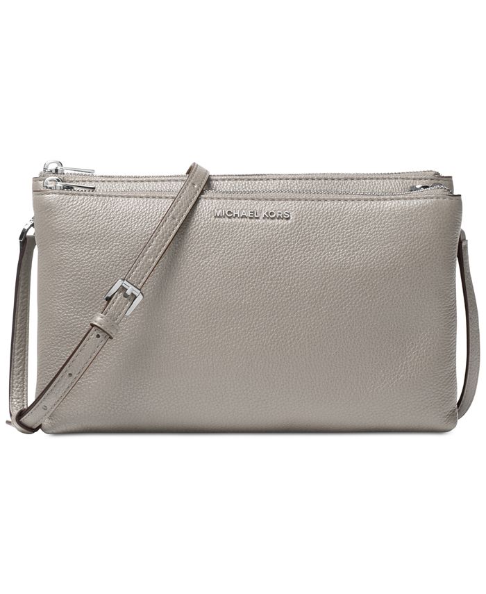 Michael Kors Double-Zip Pebble Leather Crossbody & Reviews - Handbags &  Accessories - Macy's