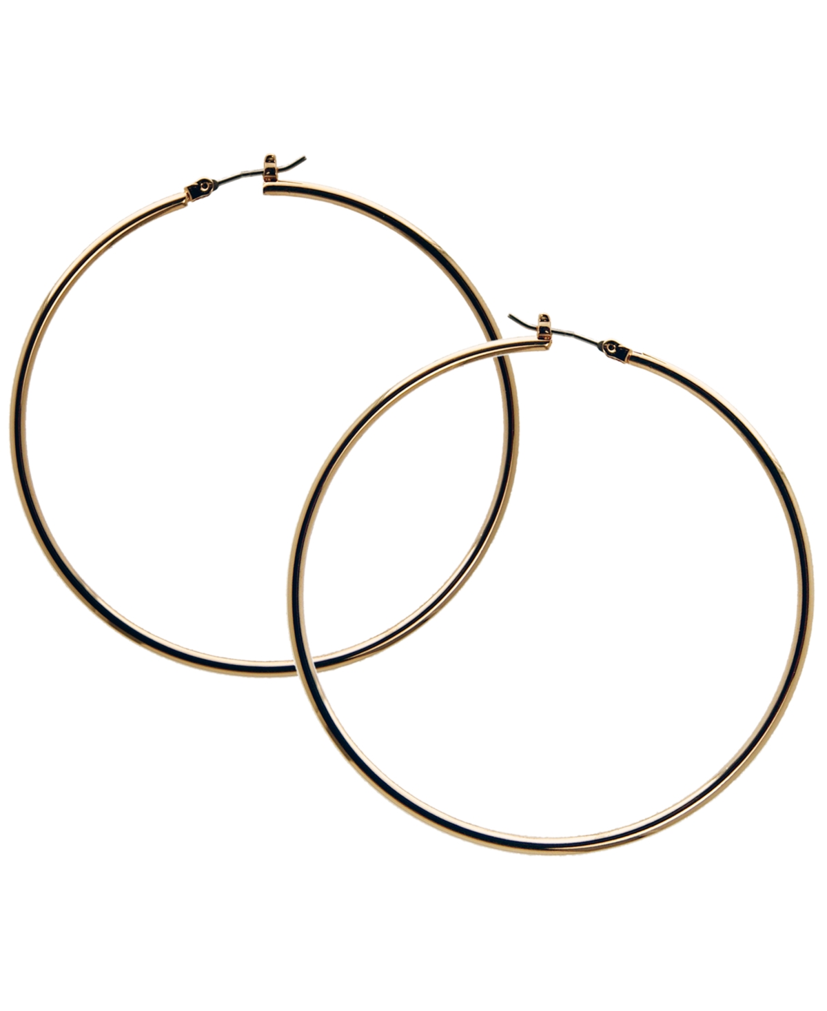 1 1/2" Gold-Tone Large Polished Hoop Earrings - Gold