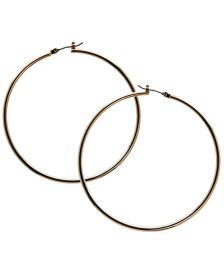 1 1/2" Gold-Tone Large Polished Hoop Earrings