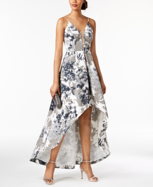 ADRIANNA PAPELL PRINTED HIGH-LOW GOWN, REGULAR & PETITE SIZES