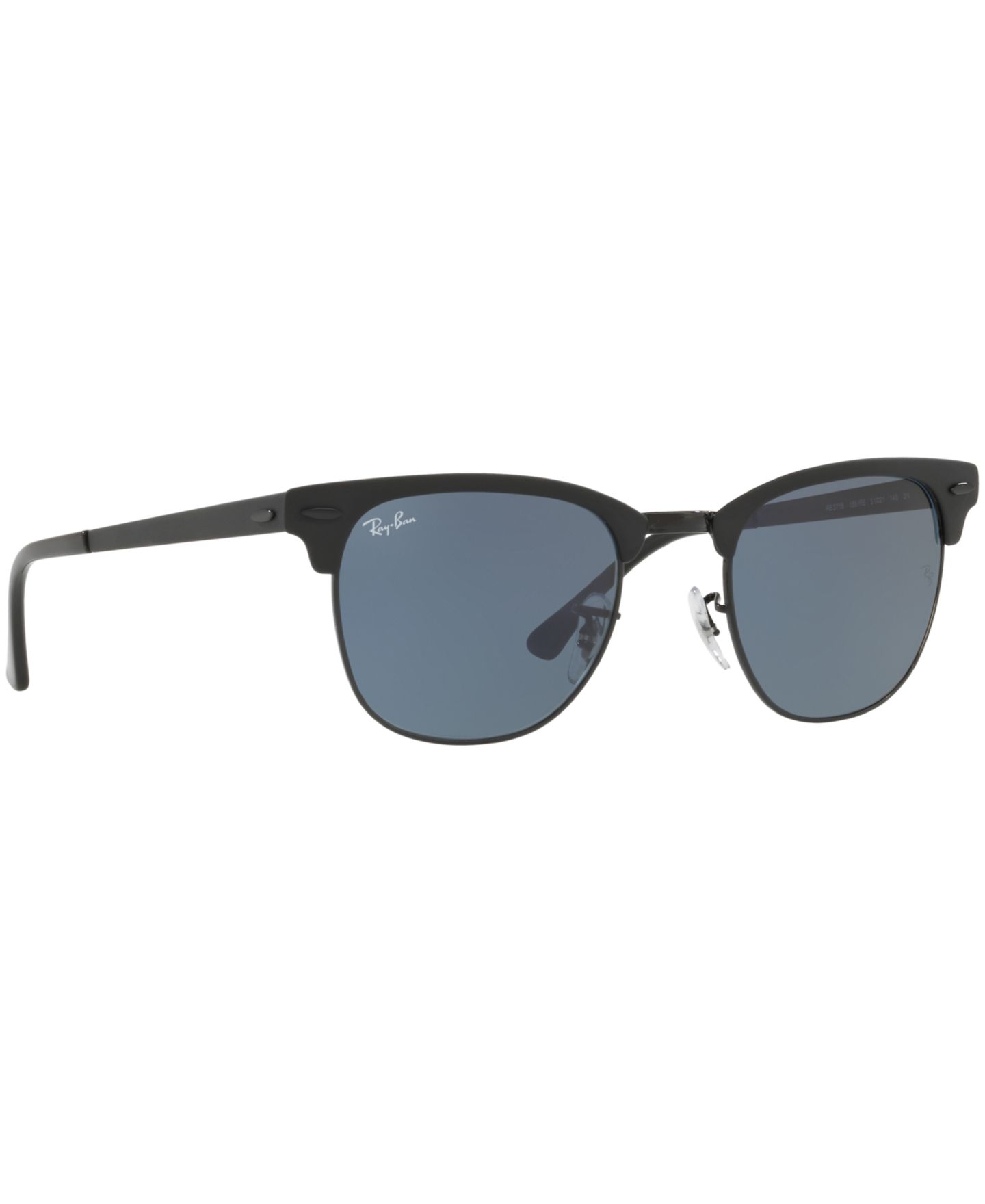 Солнцезащитные очки Ray-Ban Clubmaster Metal RB3716, цвет: Синий / Чёрный — фото 3