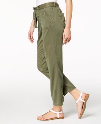 Style & Co Tie-Belt Pants, Created for Macy's - Macy's