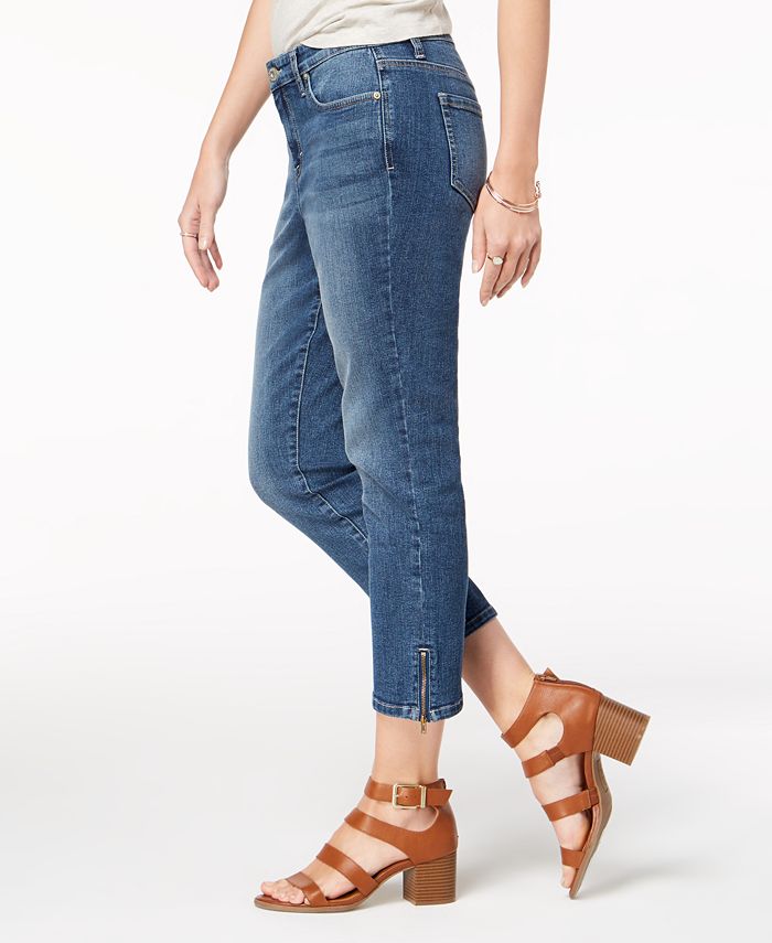 Style & Co Petite Zip-Hem Capri Jeans, Created for Macy's - Macy's
