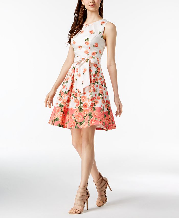 Jessica Howard Floral-Print Fit & Flare Dress - Macy's