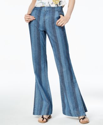 striped wide leg jeans