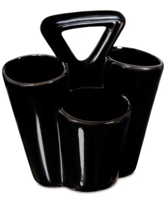 Home Essentials - 4-Section Black Utensil Caddy