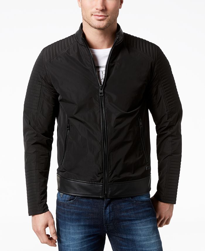 GUESS Men's Moto Jacket - Macy's