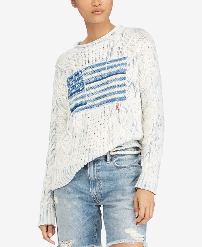Polo Ralph Lauren Indigo Graphic Cotton Sweater & Reviews - Sweaters ...