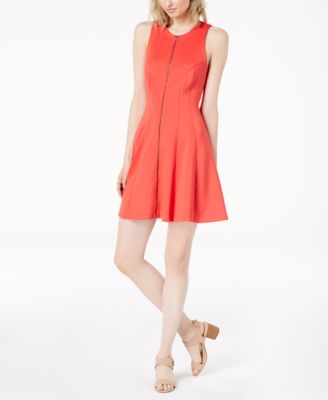 Bar III - Printed Zip-Front Dress