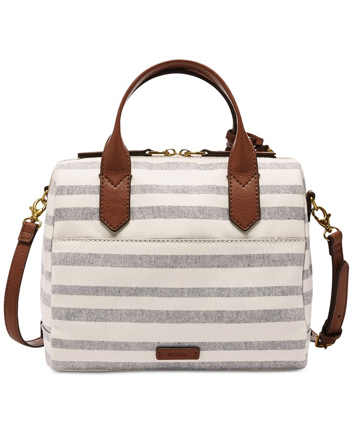 Fossil Fiona Small Fabric Printed Satchel - Macy's