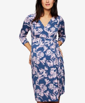 A Pea in the Pod - Maternity Printed Wrap Dress
