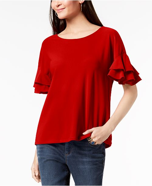 Inc Ruffled Sleeve Top Created For Macy S