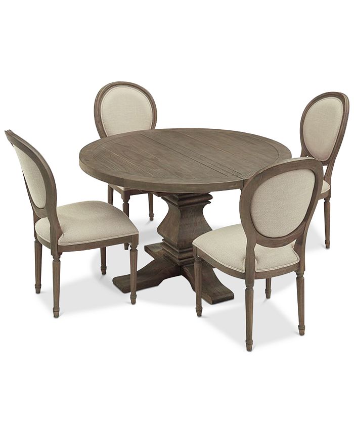 Furniture Tristan Round Expandable Dining Furniture, 5Pc. Set (Table
