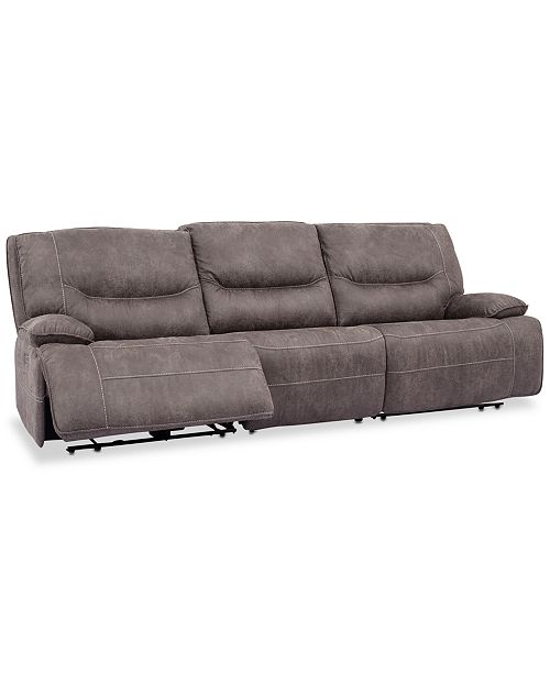 Furniture Felyx 116'' 3Pc. Fabric Sectional Sofa With 3 Power