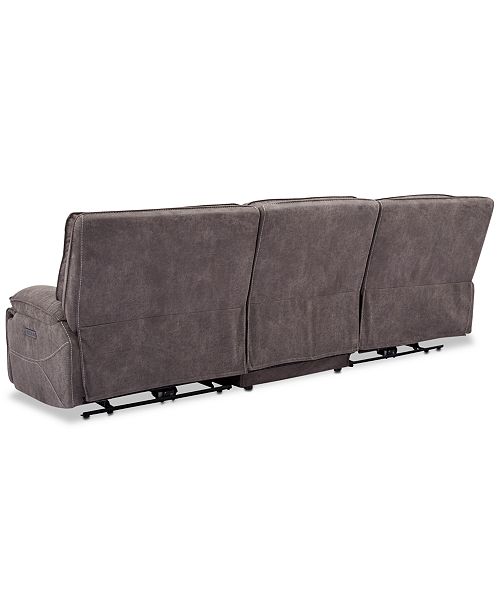Furniture Felyx 116'' 3Pc. Fabric Sectional Sofa With 2 Power