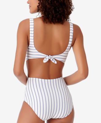 Anne Cole STUDIO Beach Bunny Striped Cutout One-Piece Swimsuit