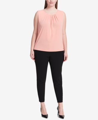 calvin klein plus size pleated shell