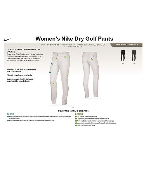 Nike Dry Golf Pants & Reviews Pants & Capris Women Macy's