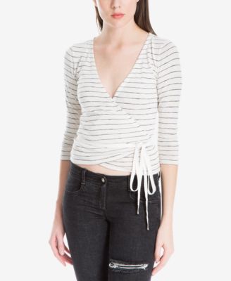 Max Studio London - Striped Wrap Top