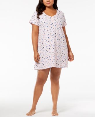 Charter Club - Plus Size Cotton Picot-Trim Sleepshirt, Created for Macy's