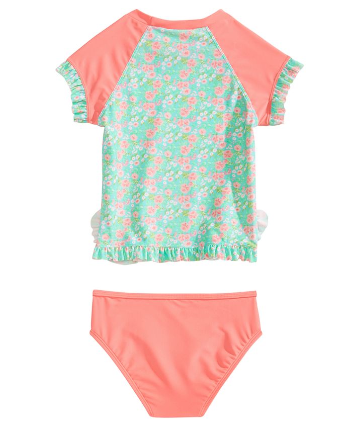 Summer Crush 2-Pc. Floral-Print Rash Guard Swimsuit, Little Girls - Macy's