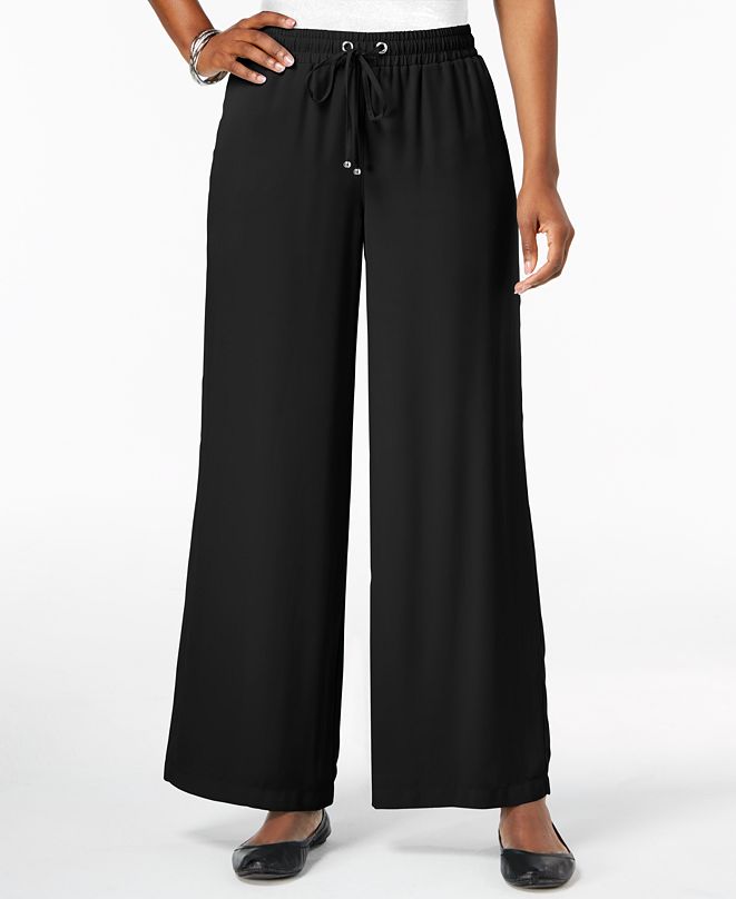 JM Collection Wide-Leg Drawstring Pants, Created for Macy's & Reviews ...