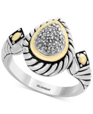 EFFY Collection - Diamond Two-Tone Ring (1/10 ct. t.w.) in Sterling Silver & 18k Gold