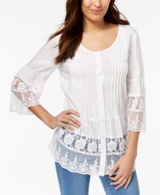 Style & Co - Tiered-Lace Shirt