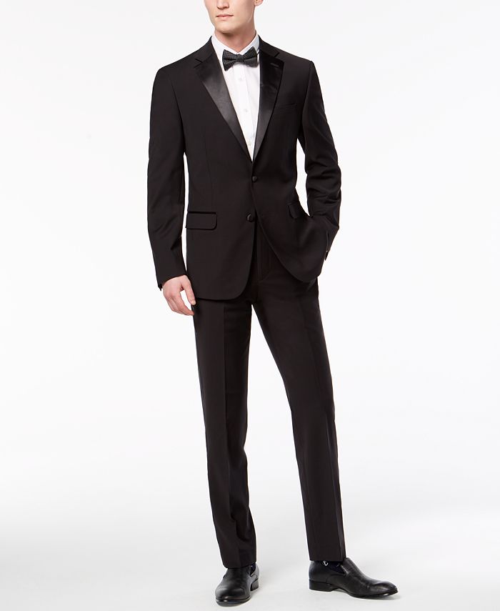 Calvin Klein Men's X-Fit Slim-Fit Infinite Stretch Black Tuxedo Suit ...